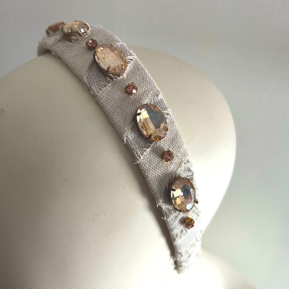 Anthropologie Headband Texture Jewel Gems Head Band